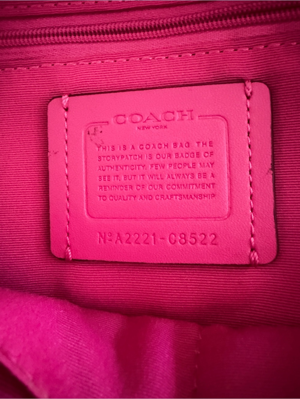 Coach Brown Signature Canvas Backpack with Hot Pink Leather Trim - Picture 5 of 5